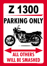 Z 1000 PARKING ONLY sign